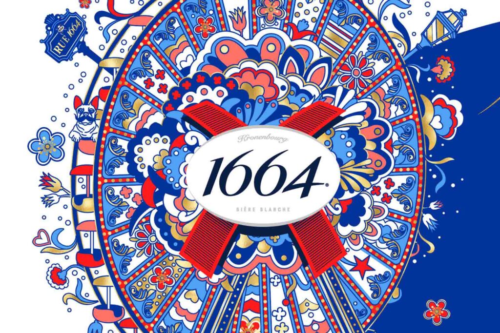 Collaboration between 1664 Blanc and Dimitri Rybaltchenko for Festive Edition (Beverage industry).