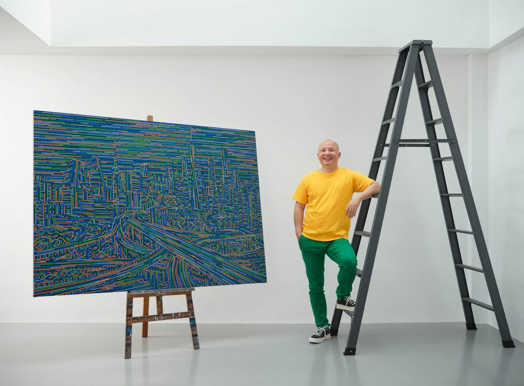 Painting by Lu Xinjian commissioned by Carlsberg for Summer Limited Edition (Beverage industry).