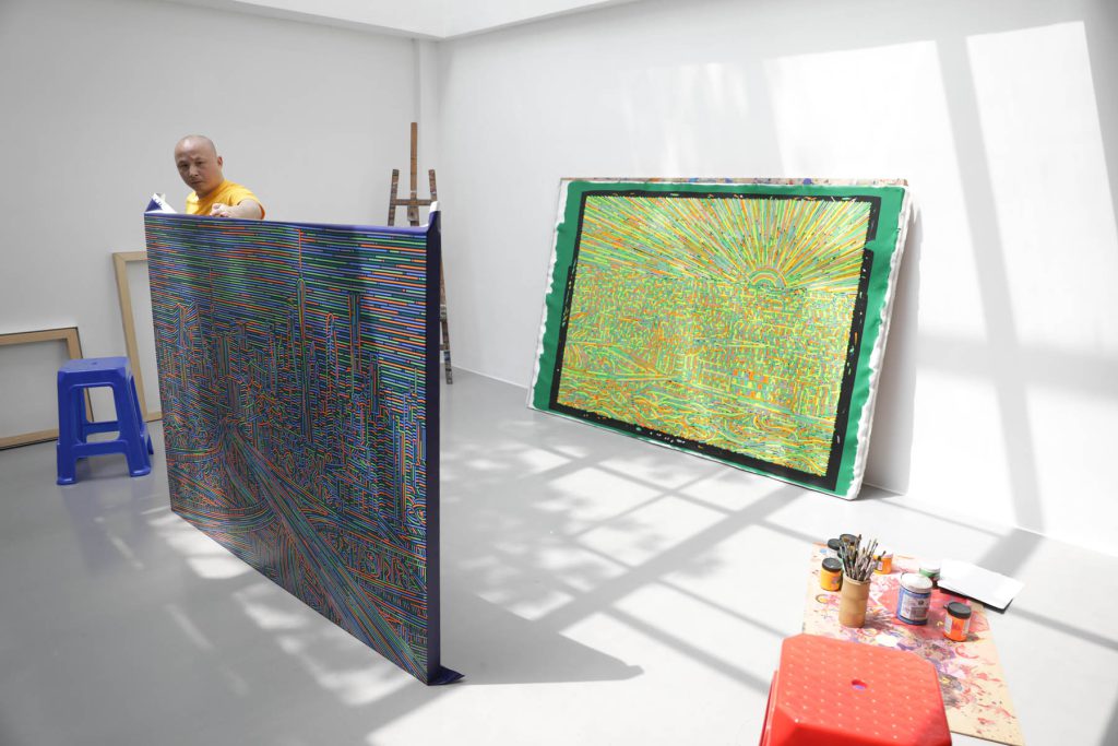 Painting by Lu Xinjian commissioned by Carlsberg for Summer Limited Edition (Beverage industry).