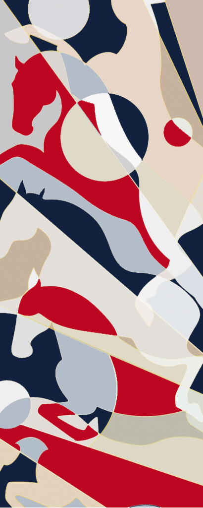 Artwork of the collaboration between Hennessy and Trajan Jia for the Horse Edition of Zodiac collection